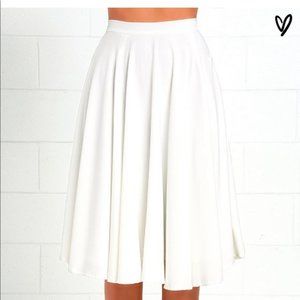 Lulus Dance Montage White Midi Skirt